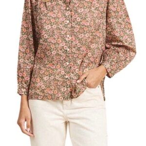 Anthropologie Bird of Paradise Trovata Floral Button-Down Shirt Size M pre-owned